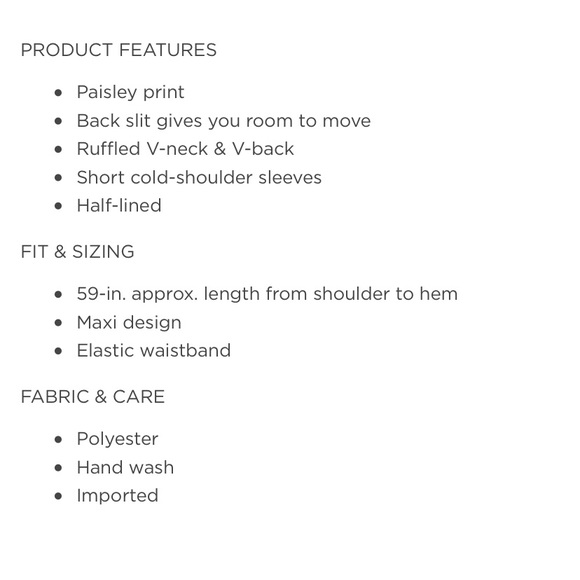 LILY ROSE Paisley Cold-Shoulder Maxi Dress M - Picture 7 of 7